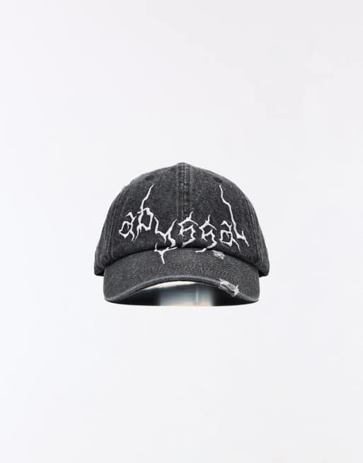 Bershka – Denim-Kappe in Schwarz mit Stickerei, 2 von 3