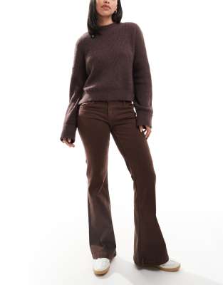 Bershka Oversized Wide Leg Tailored Pants In Brown