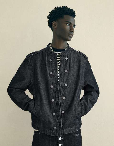 Bershka denim overhemd met knopen in blauw - view 1
