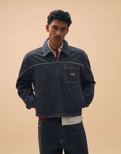 Bershka Denim overshirt with pocket in blue - view 1