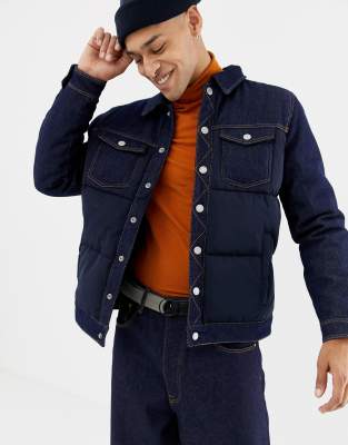 denim puffer jacket