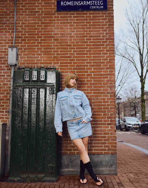 Bershka - Denim set in middenblauw - view 1