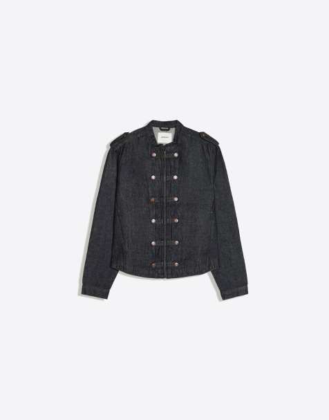 Bershka Denim shirt with buttons in blue - view 1
