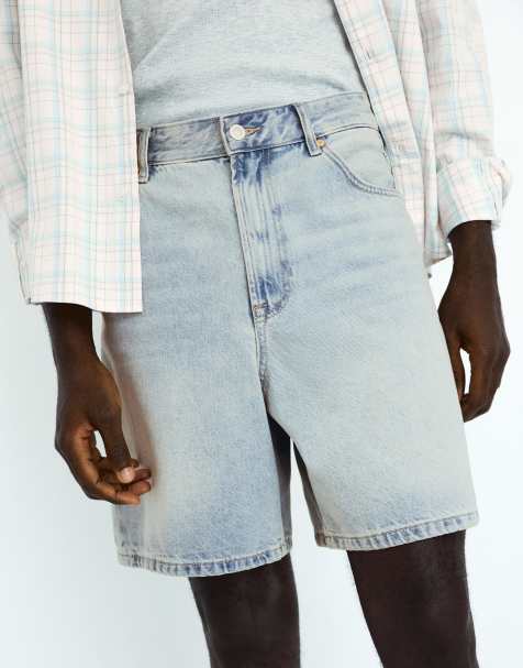 Bershka - Denim short in middenblauw - view 1