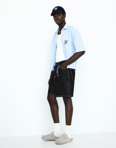 Bershka - Denim short in zwart - view 1