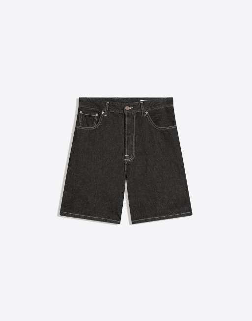 Bershka - Denim short in zwart, 3 van 3