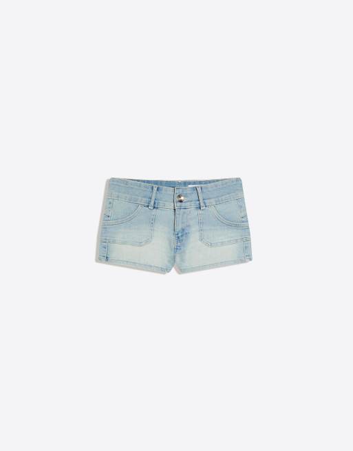 Bershka - Denim shorts in lichtblauw, 4 van 4
