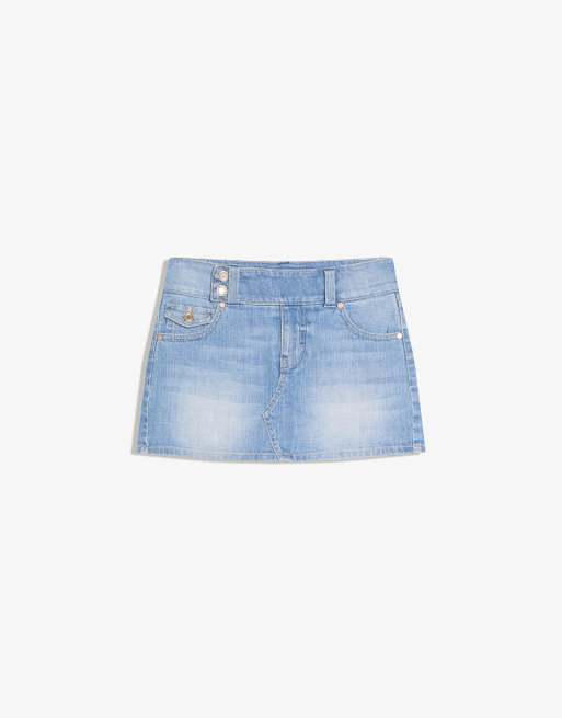 Bershka - Denim skort in middenblauw, 3 van 4