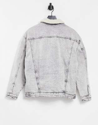 bershka white denim jacket