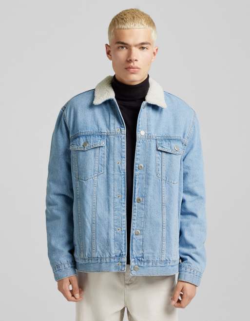 Bershka denim hotsell jacket men