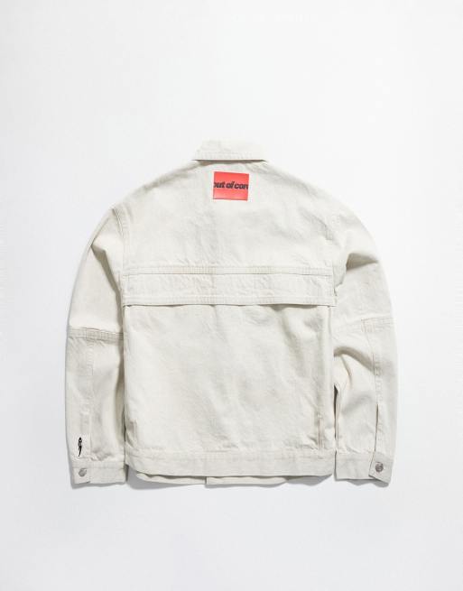 Bershka denim truckerjakke i ecru, 7 af 7