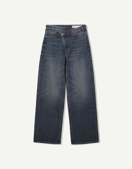 Bershka - Denimblå jeans med brede ben, 5 af 6