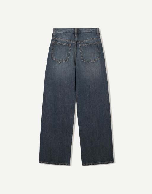 Bershka - Denimblå jeans med brede ben, 6 af 6