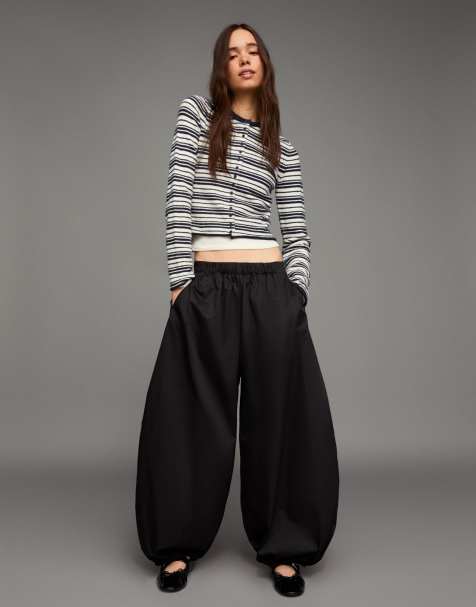 Bershka – Denimblå, randig, stickad kofta - view 1