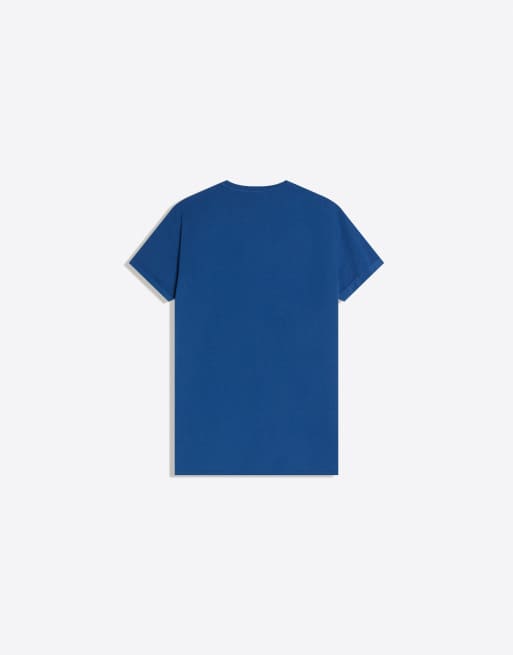 Bershka - Denimblå T-shirt med korte opsmøgede ærmer, 6 af 6