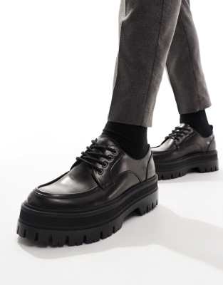 derby smart lace up shoes in black