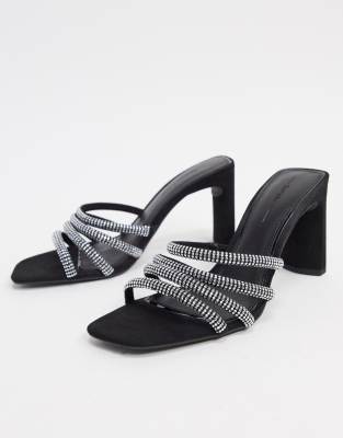diamante mule heels