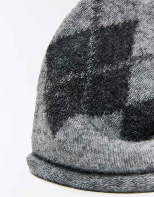 Bershka Diamond beanie in dark grey, 2 of 5