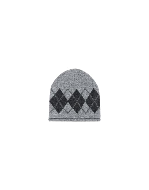 Bershka Diamond beanie in dark grey, 5 of 5