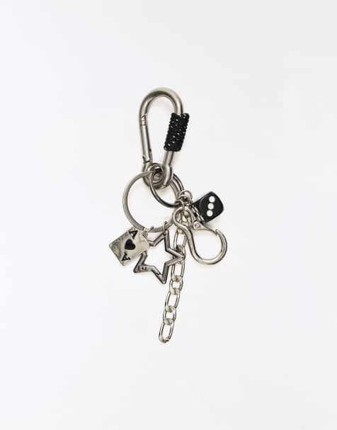 Bershka Dice keyring in silver - view 1
