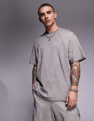 distressed T-shirt in gray - part of a set