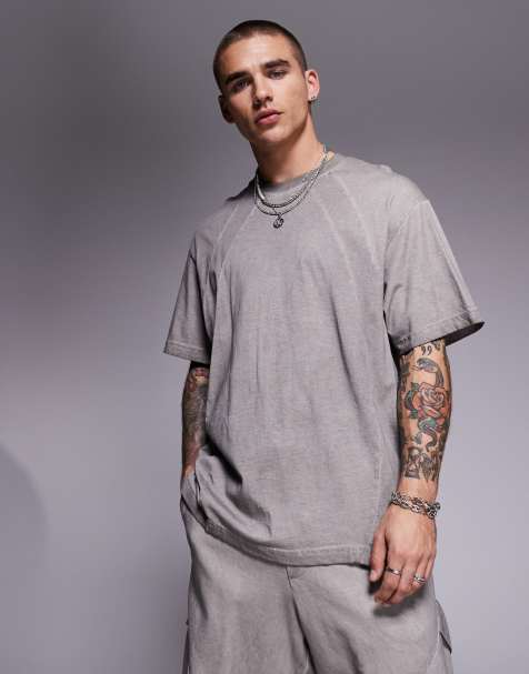 Bershka distressed T-shirt in gray - part of a set - view 1