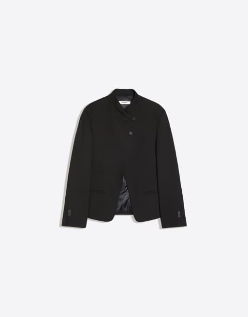 Bershka dobbeltradet blazer med knaplukning i sort, 5 af 5