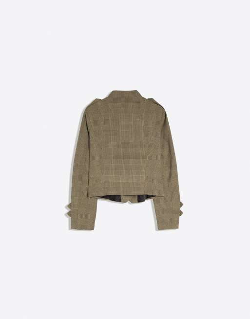 Bershka dobbeltradet blazer med knapper i beige, 3 af 5