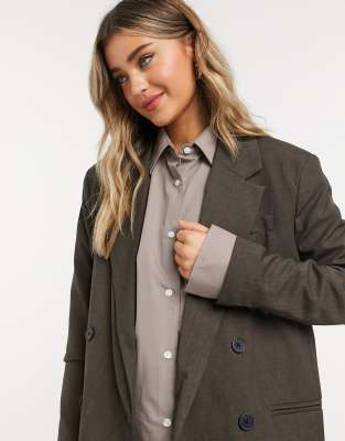 bershka brown blazer