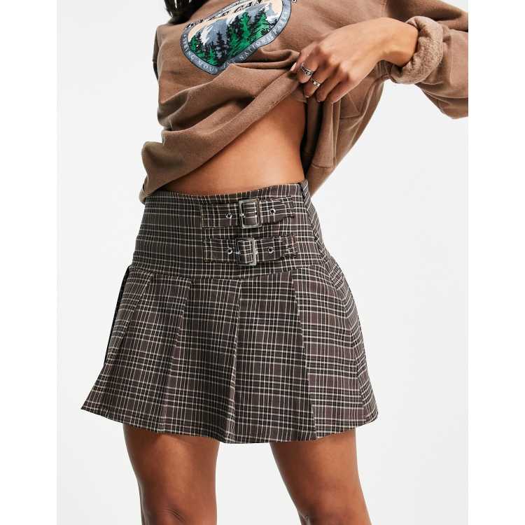 Checkered hotsell skirt bershka