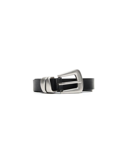 Bershka Double wrap belt in black, 5 of 5