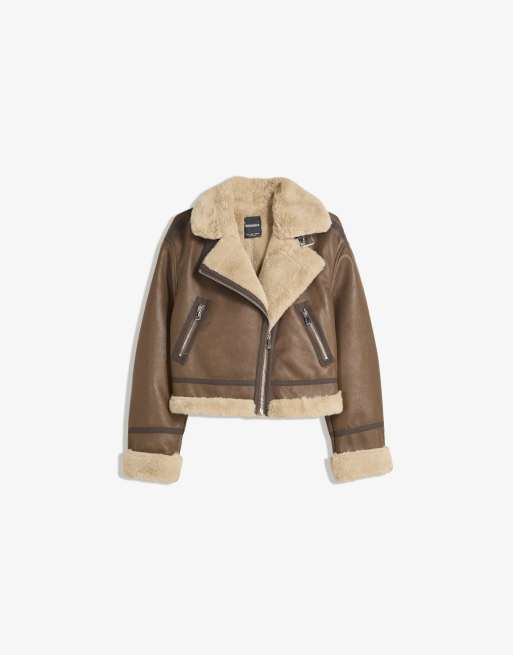 Biker Jacket Doubleface Jacke Braun Double Face Jacke Braun