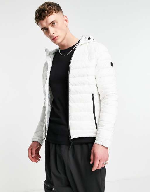 Bershka Doudoune capuche Blanc ASOS