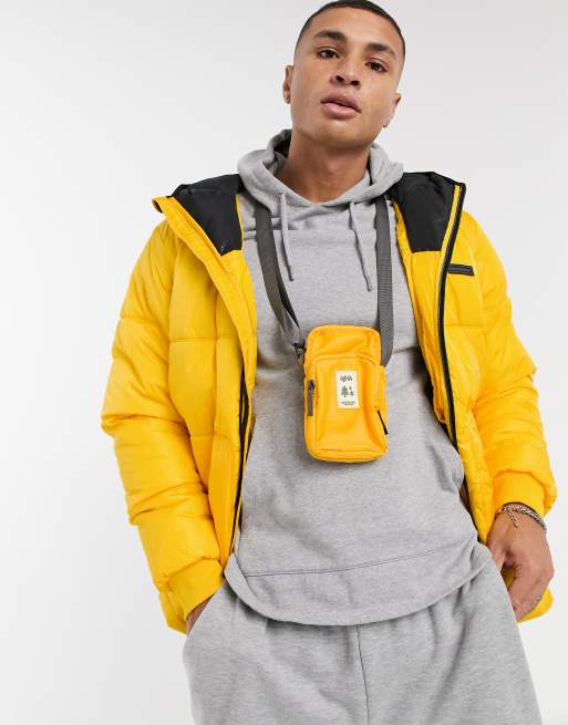 Bershka Doudoune capuche Jaune ASOS