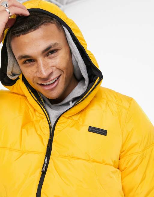 Bershka Doudoune capuche Jaune ASOS