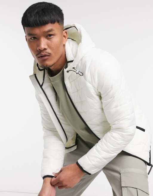 Bershka - Doudoune matelassée à capuche - Blanc | ASOS
