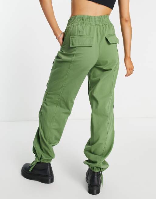 Khaki drawstring clearance cargo joggers