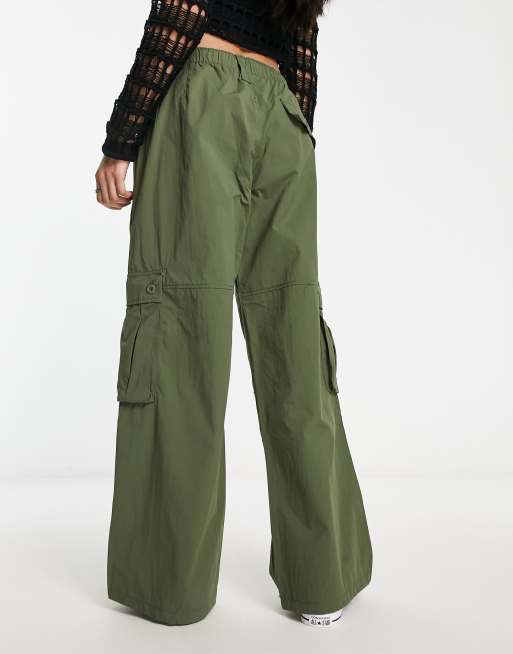 Bershka utility cargo hot sale trouser in khaki