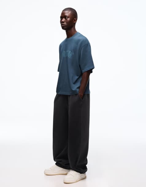 Bershka - Dubbelgebreide broek met ballonpijpen in zwart - view 1