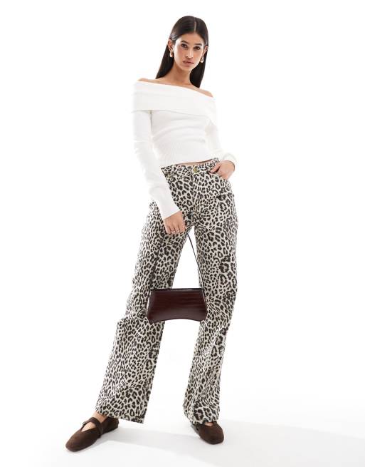 Bershka – Dzianinowy sweter z dekoltem bardot w kolorze ecru, 3 z 4