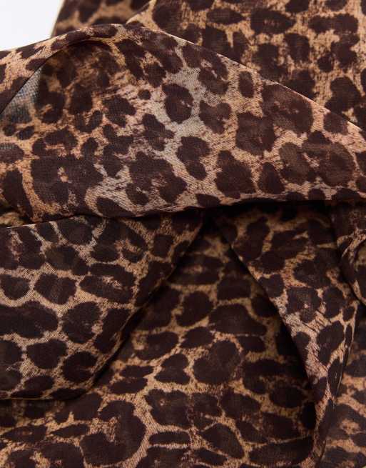 Bershka - Santiags à imprimé animal - Marron