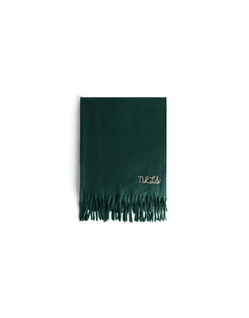 Bershka - Écharpe brodée - Vert