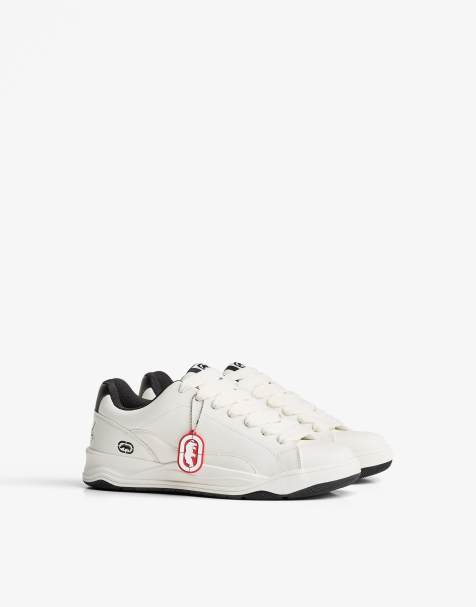 Bershka - Ecko - Skater sneakers met dikke zool in wit - view 1
