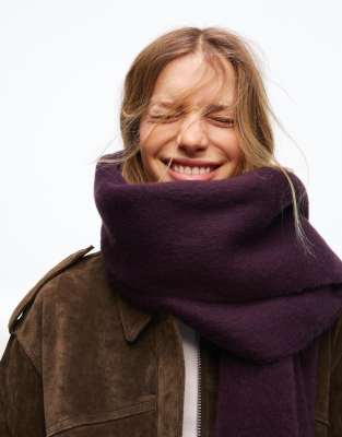 Bershka - Einfarbiger Schal in Violett-Lila