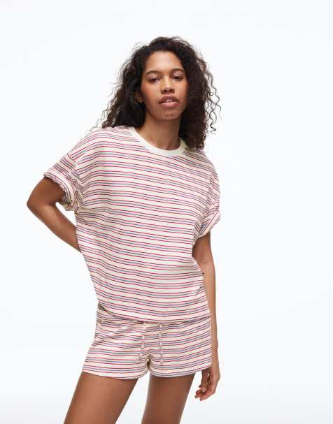 Bershka Elastic waist plush shorts in white - view 1