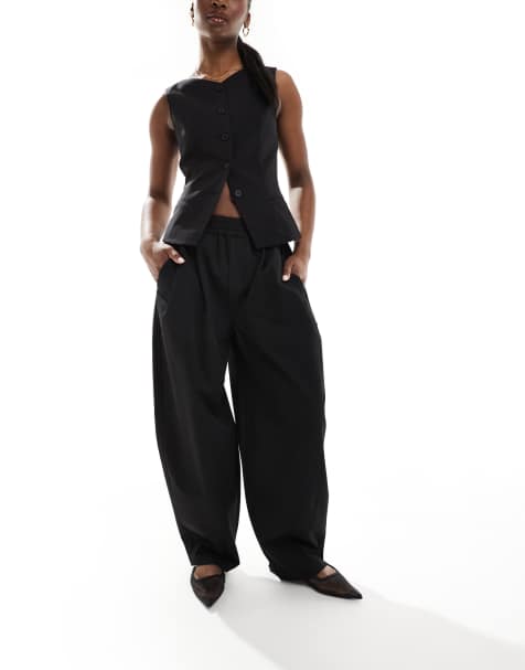Bershka – Elegante Barrel-Hose in Schwarz - view 1
