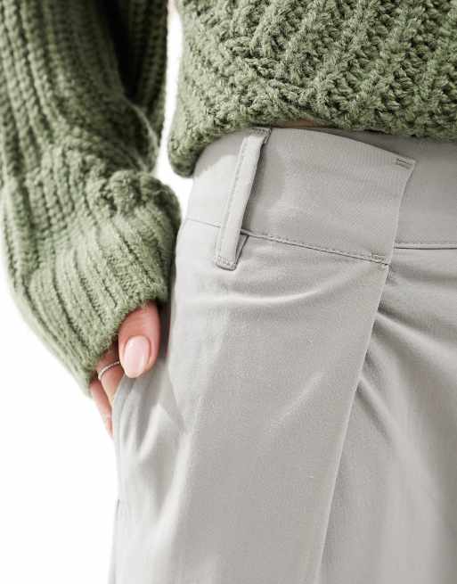 Bershka - Elegante broek met overslag in stone, 2 van 5