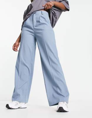 Bershka - Elegante Dad-Hose in Staubblau