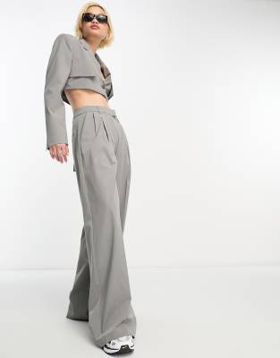 Bershka - Elegante Hose in kühlem Grau, Kombiteil