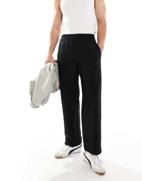 Bershka – Elegante Hose in Schwarz mit weitem Schnitt - view 1